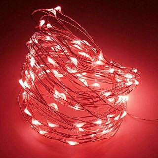 10 meters LED Battery Micro Rice Wire Copper Fairy String Lights Party RED